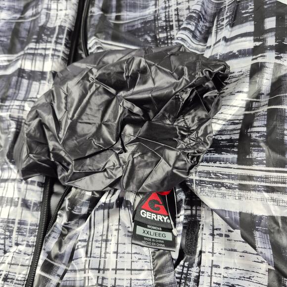 Gerry Black White Quilted Down Reversible Hooded Packable Women's Vest NEW XXL - Picture 3 of 5